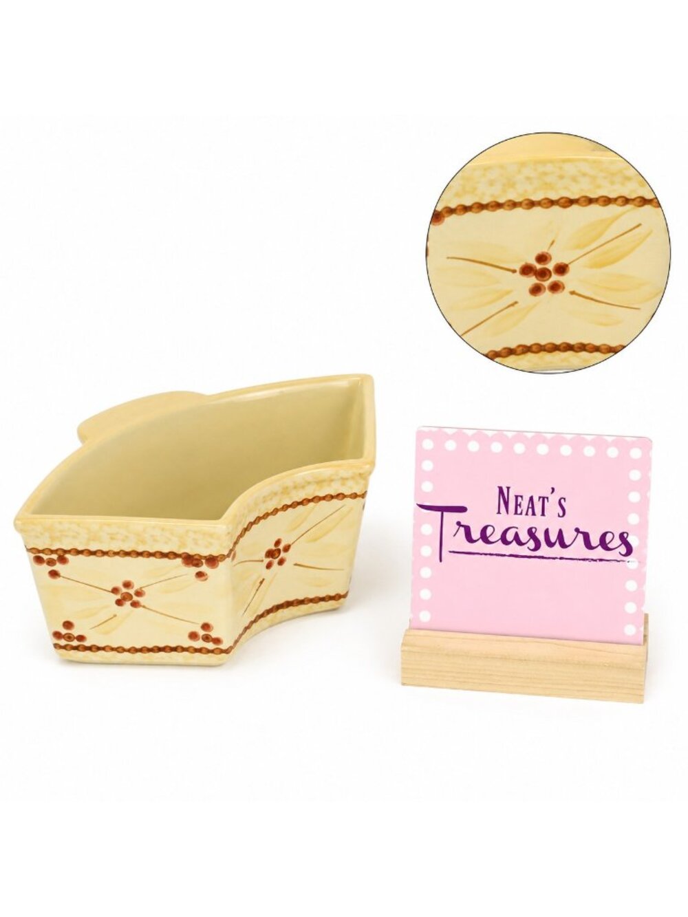 Temptation By Tara OLD WORLD YELLOW 18 Ounce Side Tab Section For Lazy Susan